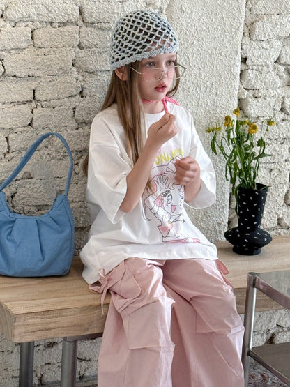 ロングパンツ・スウェットパンツ リボンポケットピンクカーゴパンツ【mh0010379】