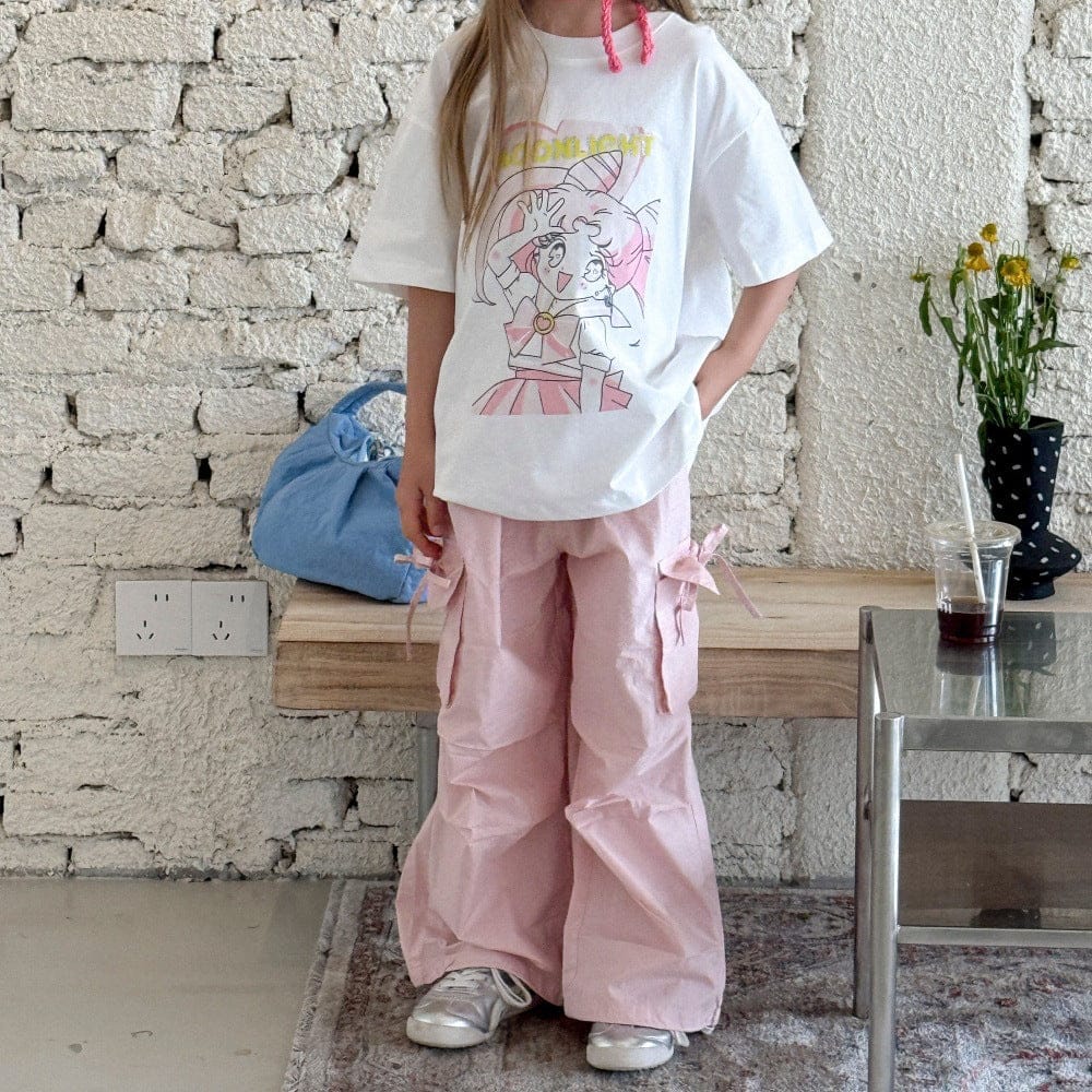 ロングパンツ・スウェットパンツ リボンポケットピンクカーゴパンツ【mh0010379】