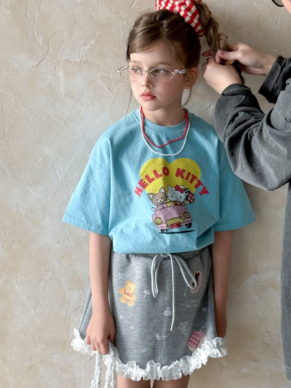 スカート 裾フリルプリントスウェットスカート【mh0010382】