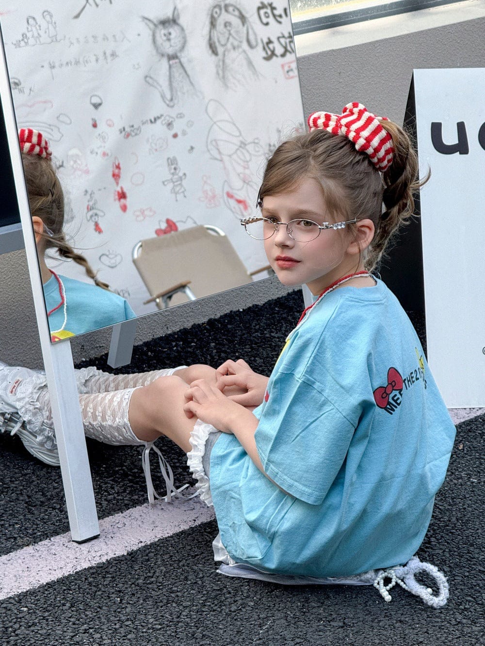 スカート 裾フリルプリントスウェットスカート【mh0010382】