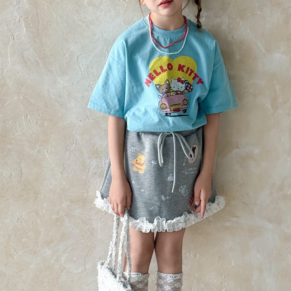 スカート 裾フリルプリントスウェットスカート【mh0010382】