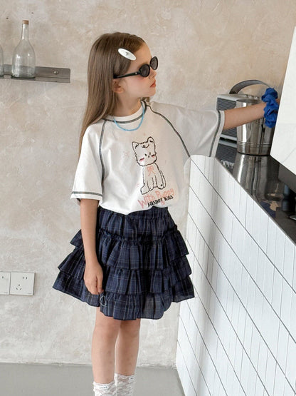 スカート チェックティアードケーキスカート【mh0010383】