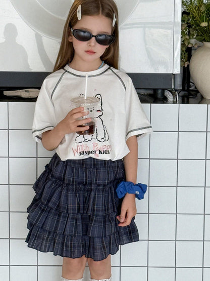 スカート チェックティアードケーキスカート【mh0010383】