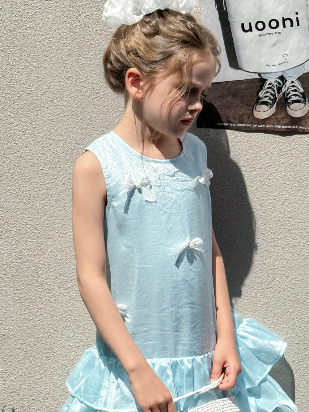 ノースリーブワンピース リボン裾ダブルフリルノースリーブワンピース【mh0010384】