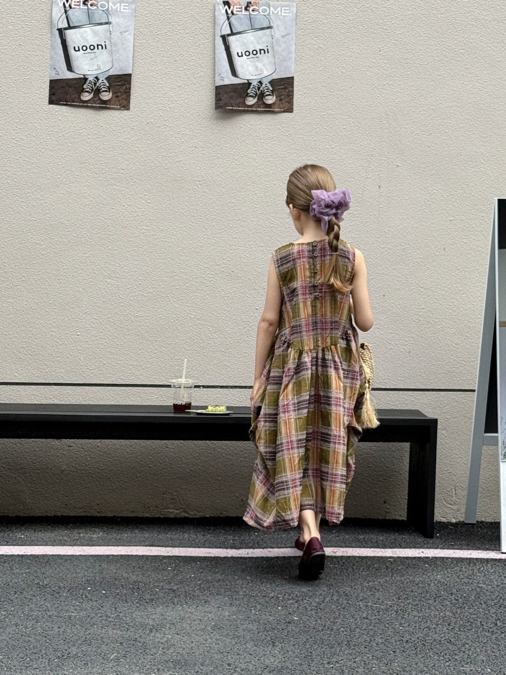 ノースリーブワンピース レトロチェックノースリーブワンピース【mh0010386】