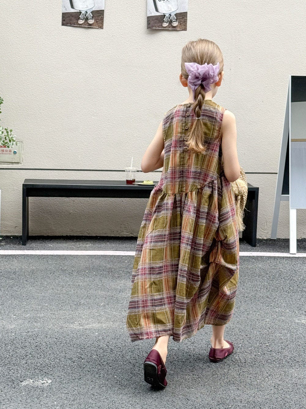 ノースリーブワンピース レトロチェックノースリーブワンピース【mh0010386】