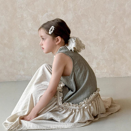 ノースリーブワンピース タッセルフリルノースリーブワンピース【mh0010387】