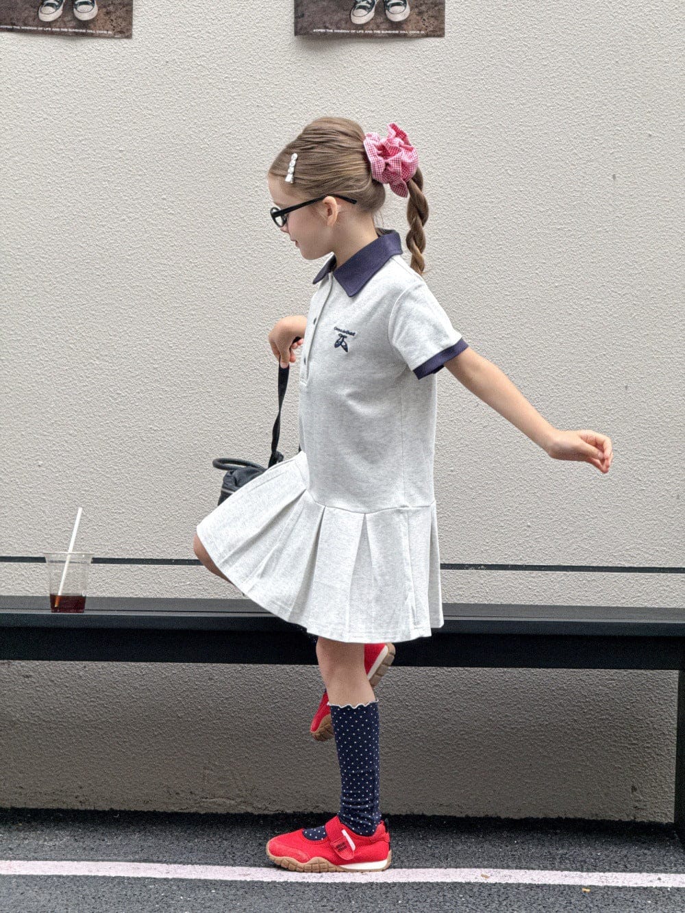 半袖ワンピース ワンポイント刺繍半袖ポロシャツワンピース【mh0010389】