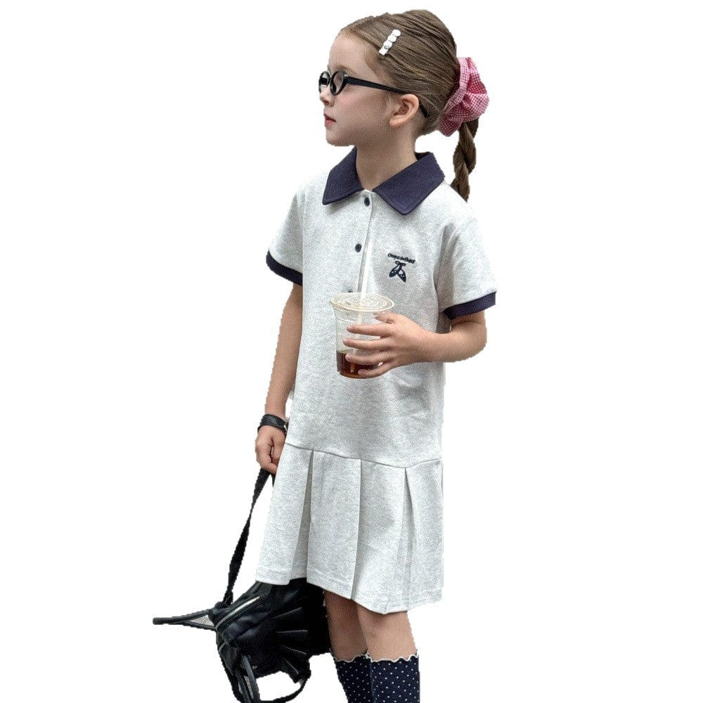 半袖ワンピース ワンポイント刺繍半袖ポロシャツワンピース【mh0010389】