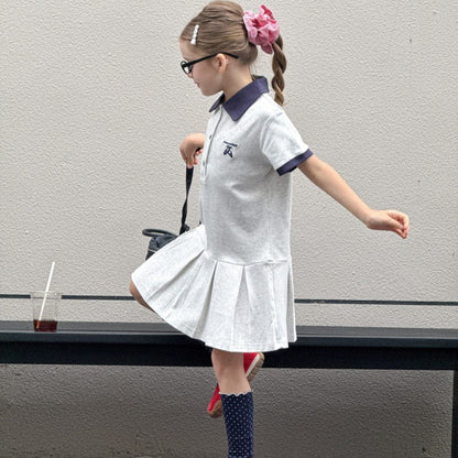 半袖ワンピース ワンポイント刺繍半袖ポロシャツワンピース【mh0010389】