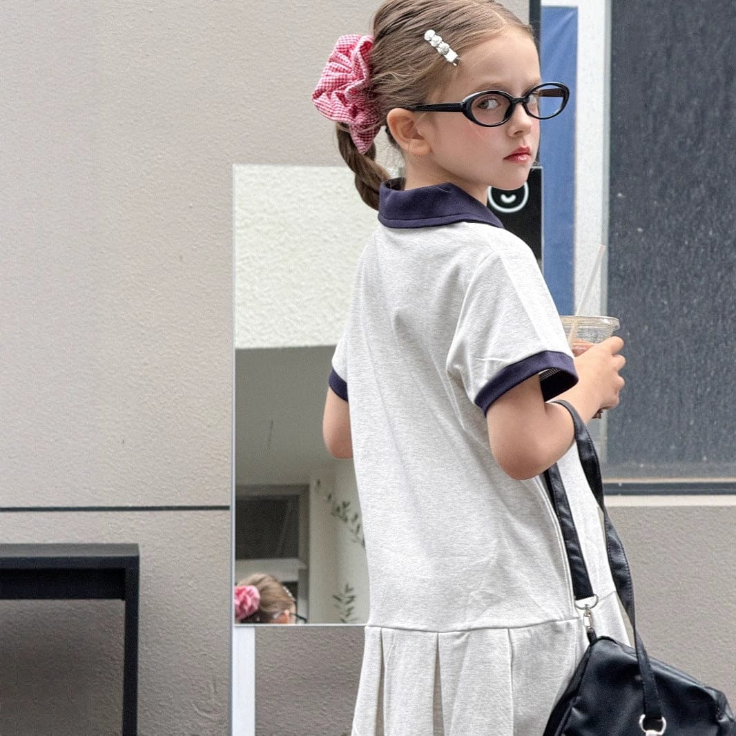 半袖ワンピース ワンポイント刺繍半袖ポロシャツワンピース【mh0010389】