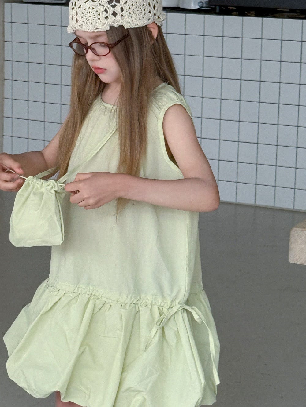 ノースリーブワンピース ドロストバルーンスカートノースリーブワンピース【mh0010390】