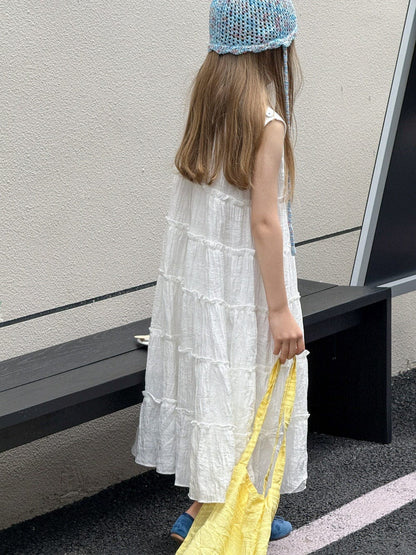 ノースリーブワンピース ティアードノースリーブサマーワンピース【mh0010393】