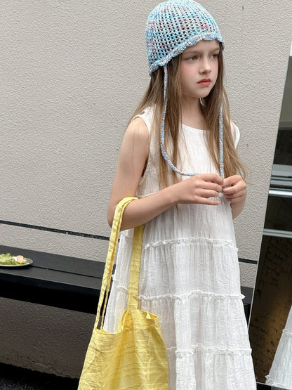 ノースリーブワンピース ティアードノースリーブサマーワンピース【mh0010393】