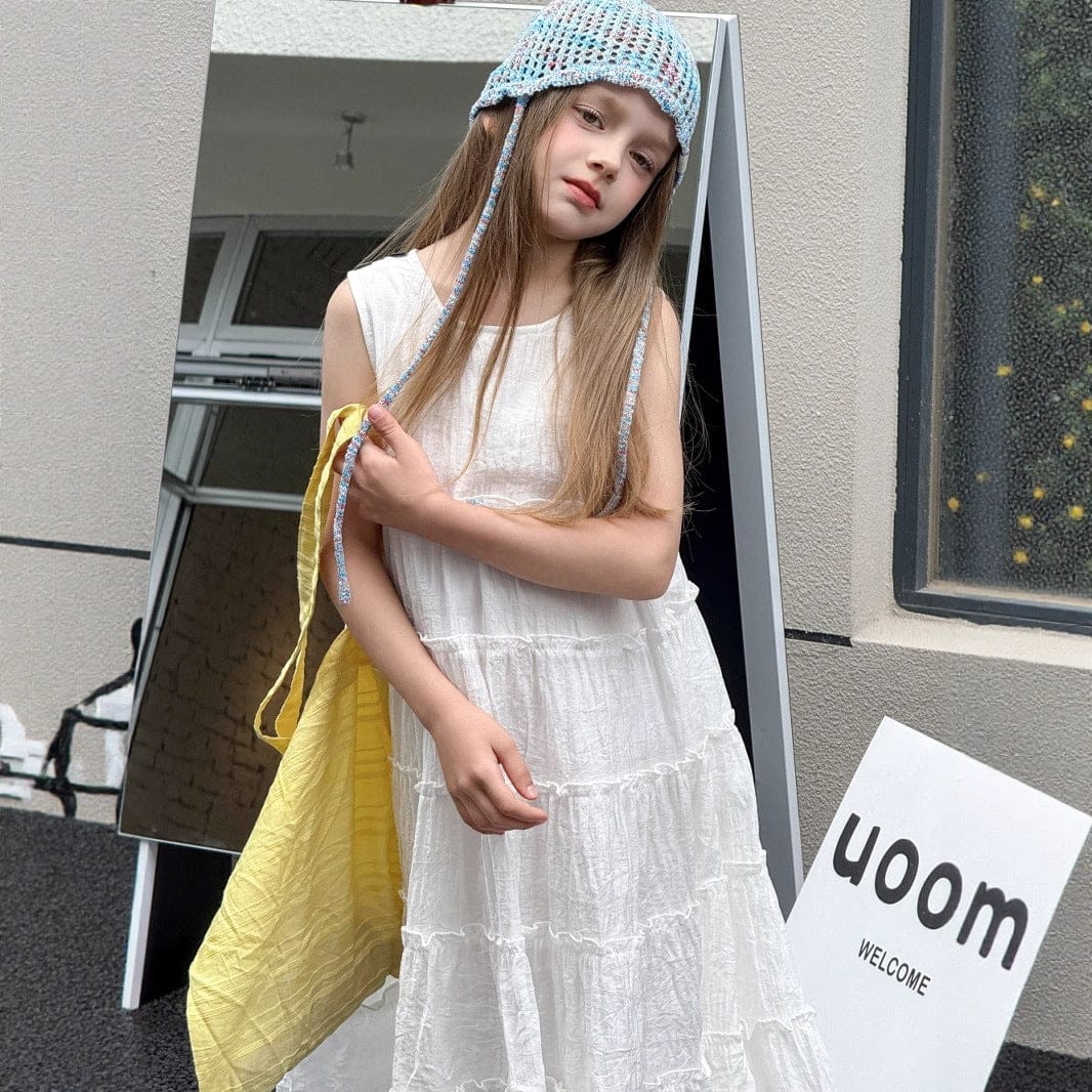 ノースリーブワンピース ティアードノースリーブサマーワンピース【mh0010393】