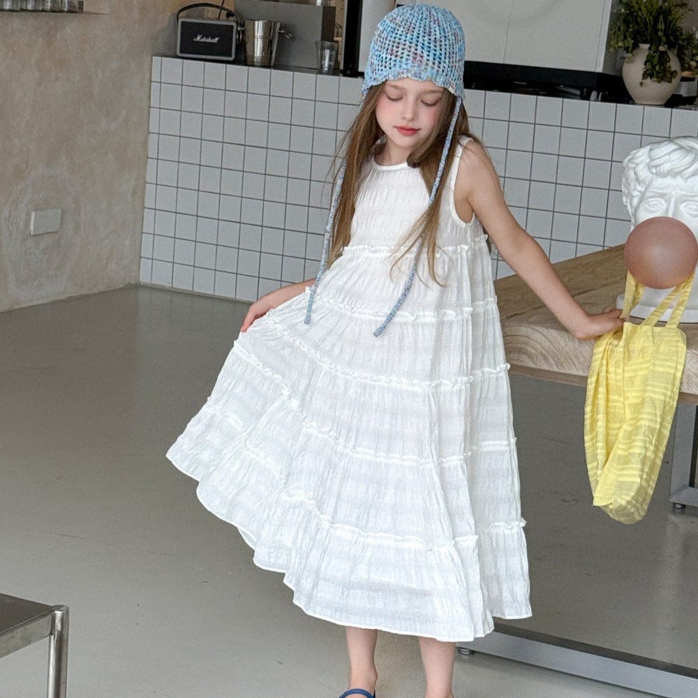 ノースリーブワンピース ティアードノースリーブサマーワンピース【mh0010393】