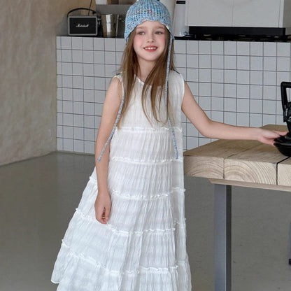 ノースリーブワンピース ティアードノースリーブサマーワンピース【mh0010393】