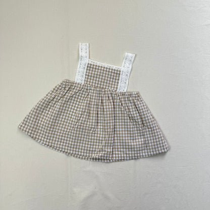 ノースリーブワンピース ショルダーレースキャミソールワンピース【mh0010414】