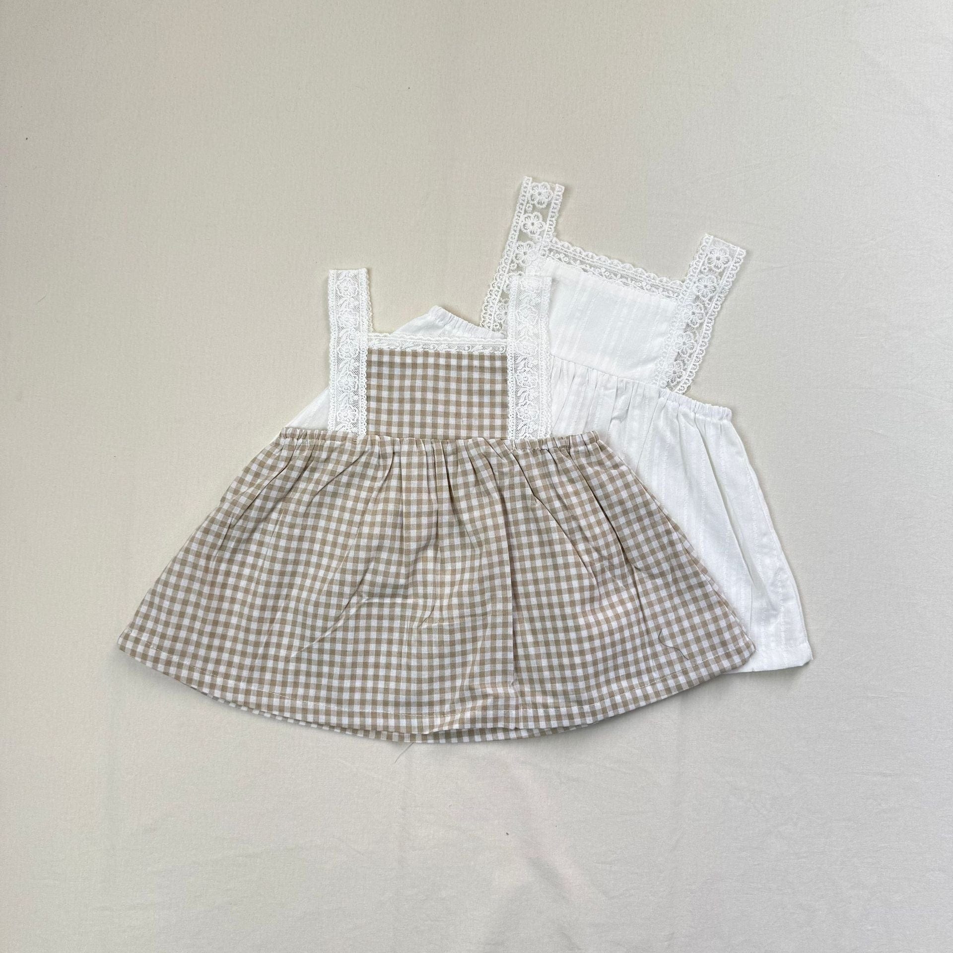 ノースリーブワンピース ショルダーレースキャミソールワンピース【mh0010414】