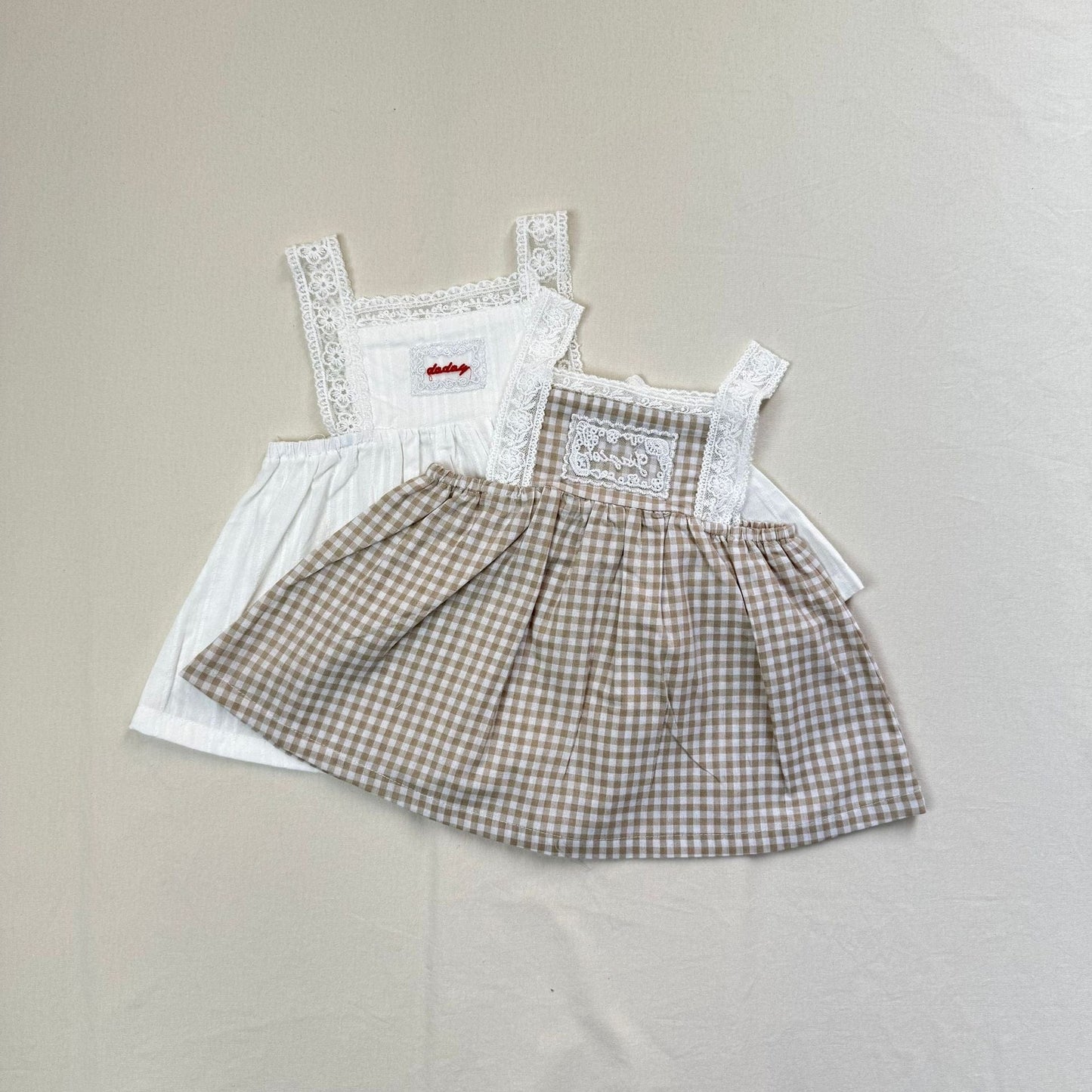 ノースリーブワンピース ショルダーレースキャミソールワンピース【mh0010414】