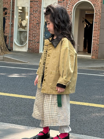 ショートコート・ジャケット・ジャンパー 襟付きブルゾンジャケット【mh0010568】