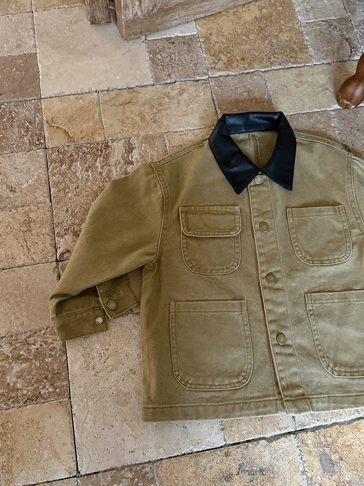 ショートコート・ジャケット・ジャンパー 襟付きブルゾンジャケット【mh0010568】