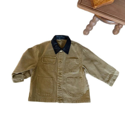 ショートコート・ジャケット・ジャンパー 襟付きブルゾンジャケット【mh0010568】