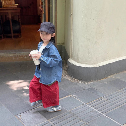 長袖シャツ・ブラウス バックオープンデニム長袖シャツ【mh0010569】