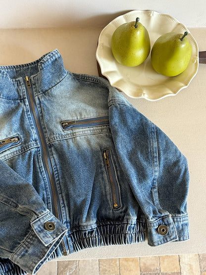 ショートコート・ジャケット・ジャンパー ジップアップデニムブルゾンジャケット【mh0010570】