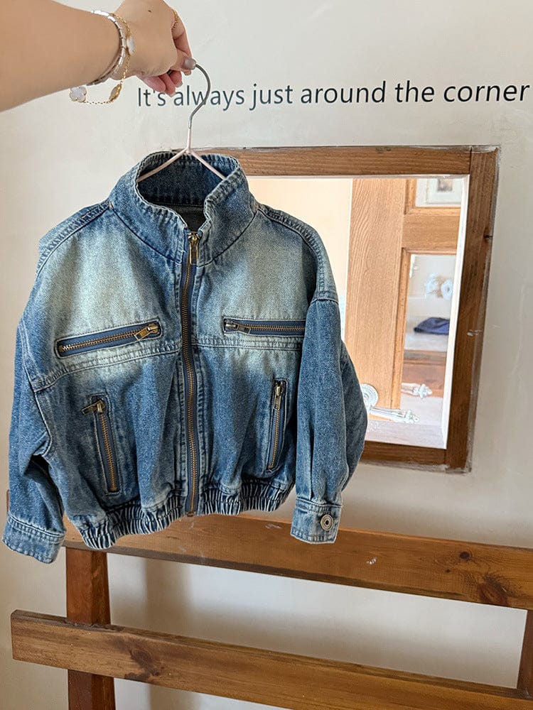 ショートコート・ジャケット・ジャンパー ジップアップデニムブルゾンジャケット【mh0010570】