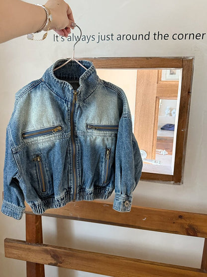 ショートコート・ジャケット・ジャンパー ジップアップデニムブルゾンジャケット【mh0010570】