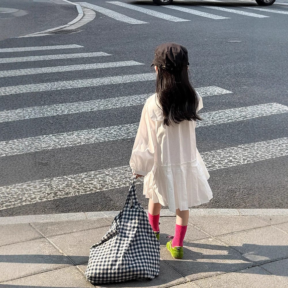 長袖ワンピース フラワー襟プリーツスカート長袖ワンピース【mh0010574】