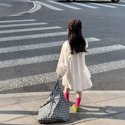 長袖ワンピース フラワー襟プリーツスカート長袖ワンピース【mh0010574】