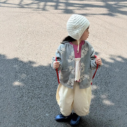 ショートコート・ジャケット・ジャンパー 犬ドッグプリントスウェットブルゾンカーディガン【mh0010578】