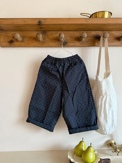 ロングパンツ・スウェットパンツ ピンドットロングワイドルーズパンツ【mh0010582】