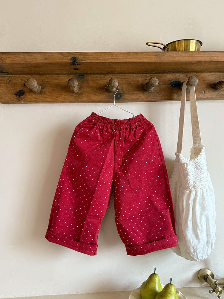 ロングパンツ・スウェットパンツ ピンドットロングワイドルーズパンツ【mh0010582】