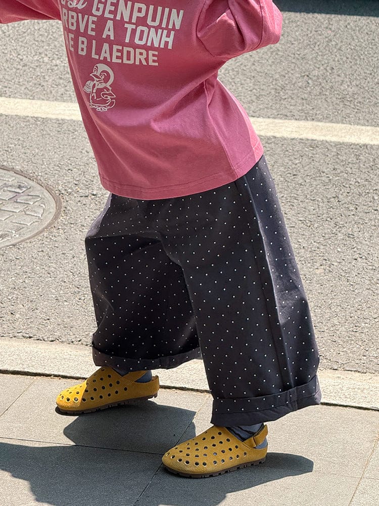 ロングパンツ・スウェットパンツ ピンドットロングワイドルーズパンツ【mh0010582】