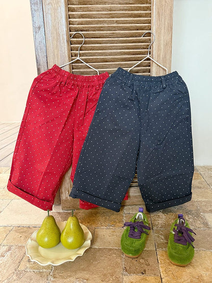 ロングパンツ・スウェットパンツ ピンドットロングワイドルーズパンツ【mh0010582】