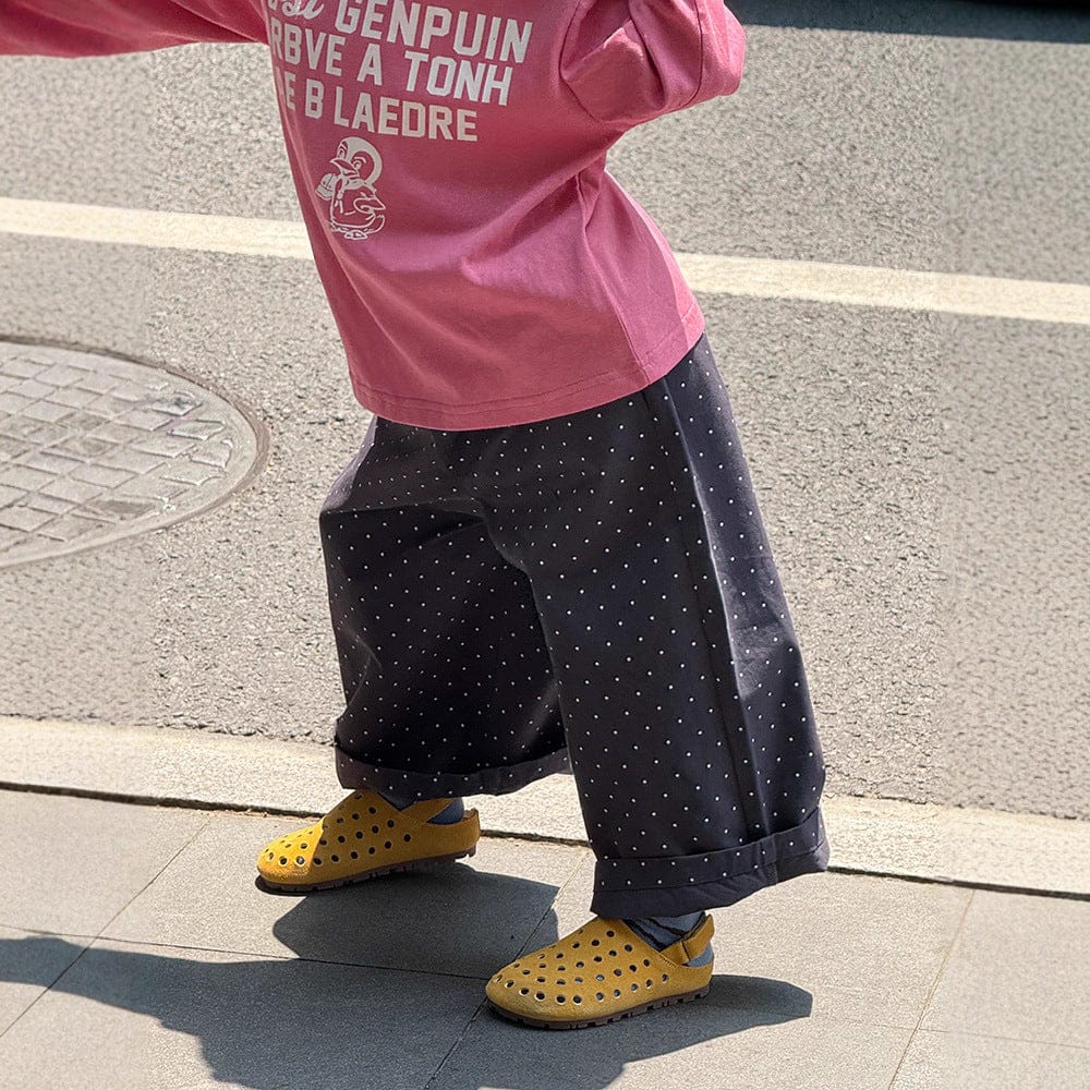 ロングパンツ・スウェットパンツ ピンドットロングワイドルーズパンツ【mh0010582】