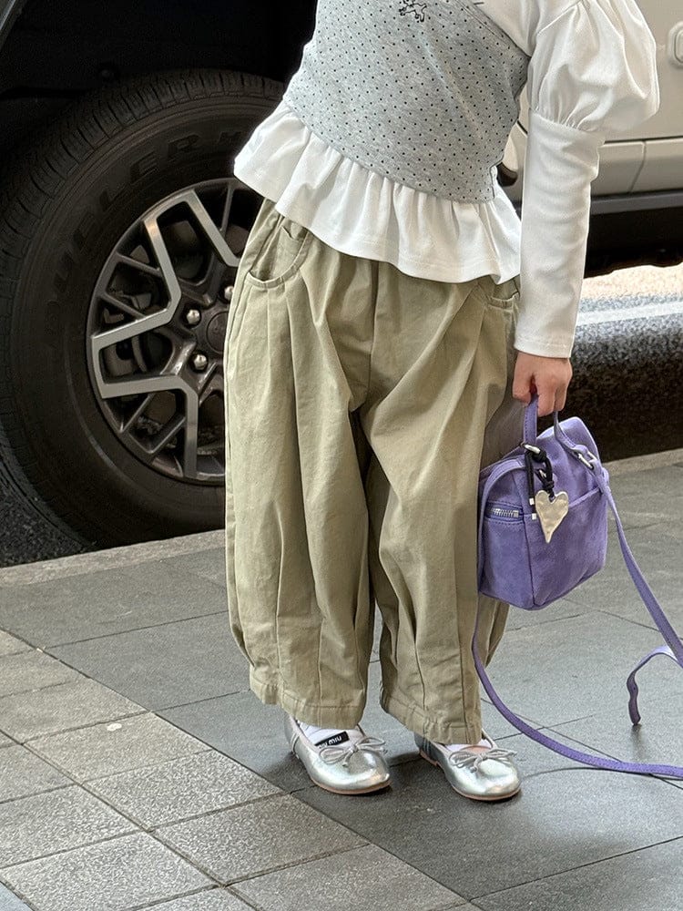 ロングパンツ・スウェットパンツ タック入りルーズロングワイドパンツ【mh0010583】