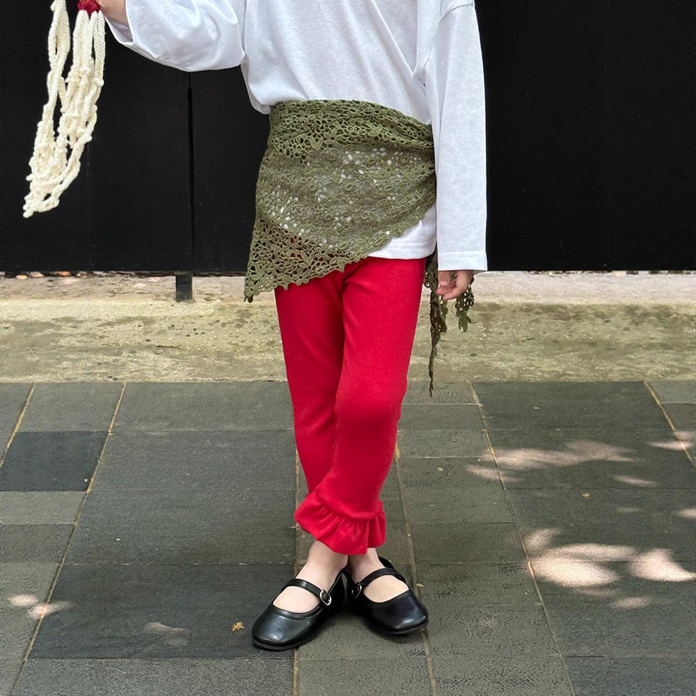 レギンスパンツ 裾フリルガーリーレギンスパンツ【mh0010585】