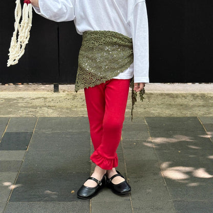 レギンスパンツ 裾フリルガーリーレギンスパンツ【mh0010585】