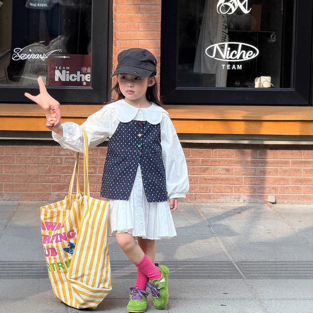 ベスト カラフルドット前あきキャミソールベスト【mh0010588】