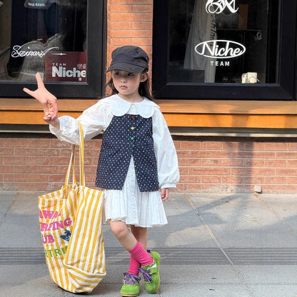 ベスト カラフルドット前あきキャミソールベスト【mh0010588】