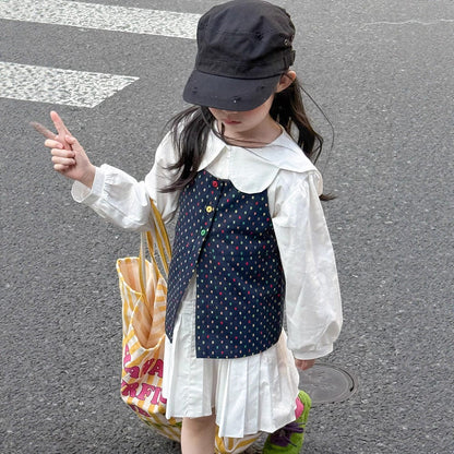 ベスト カラフルドット前あきキャミソールベスト【mh0010588】