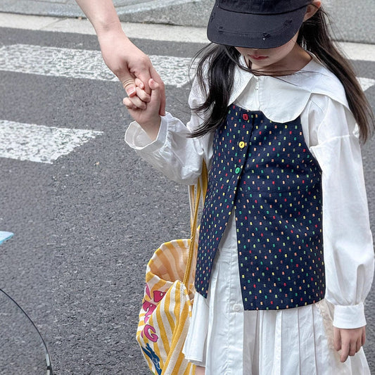 ベスト カラフルドット前あきキャミソールベスト【mh0010588】