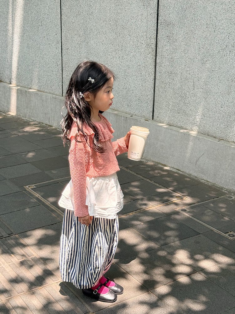 ロングパンツ・スウェットパンツ ストライプルーズワイドバルーンパンツ【mh0010591】