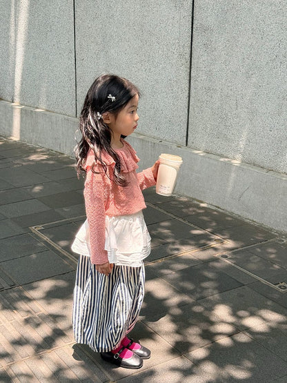 ロングパンツ・スウェットパンツ ストライプルーズワイドバルーンパンツ【mh0010591】