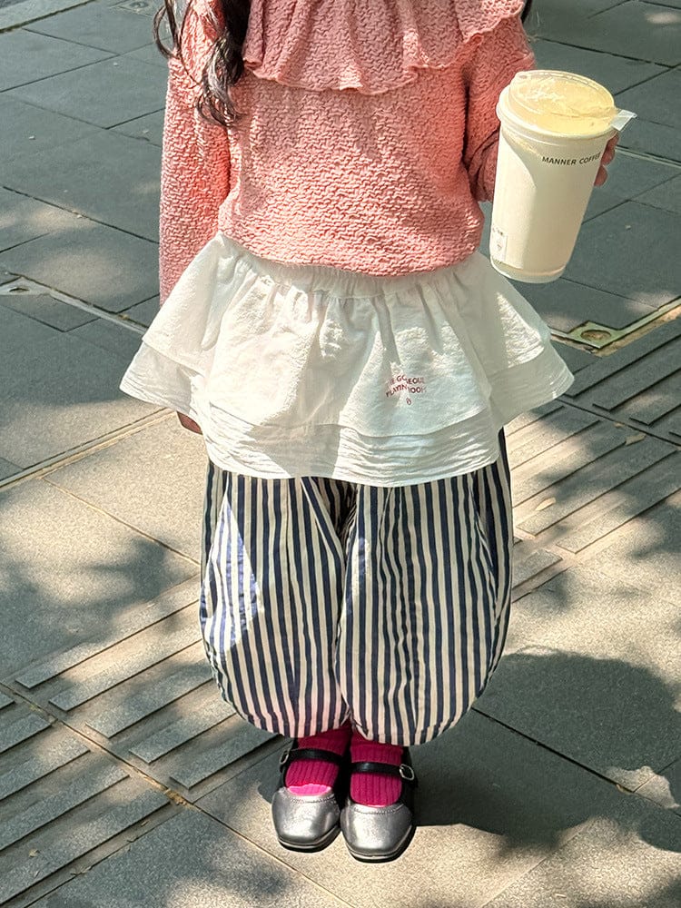 ロングパンツ・スウェットパンツ ストライプルーズワイドバルーンパンツ【mh0010591】