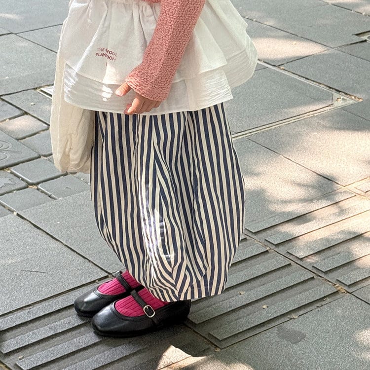 ロングパンツ・スウェットパンツ ストライプルーズワイドバルーンパンツ【mh0010591】